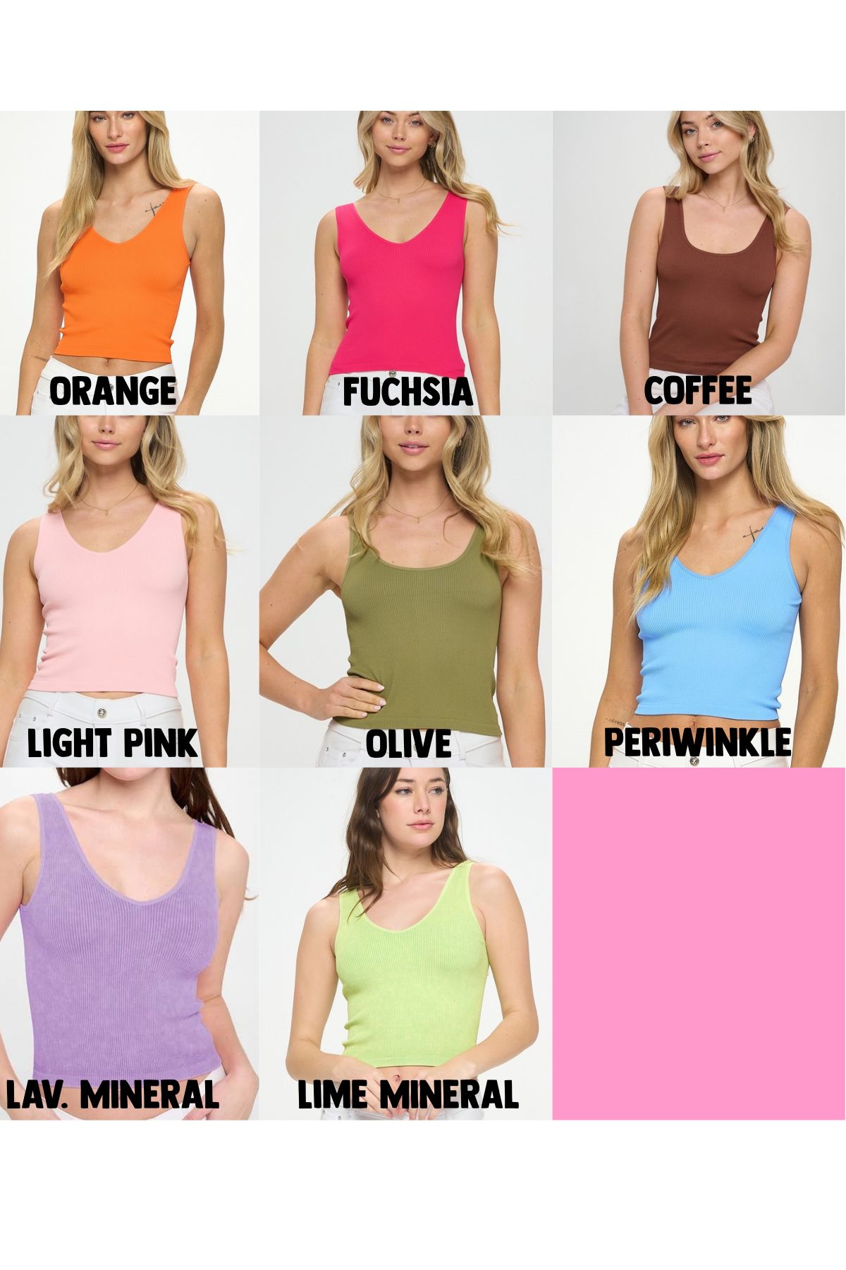 Reversible Ribbed Tank Top (14 COLORS)