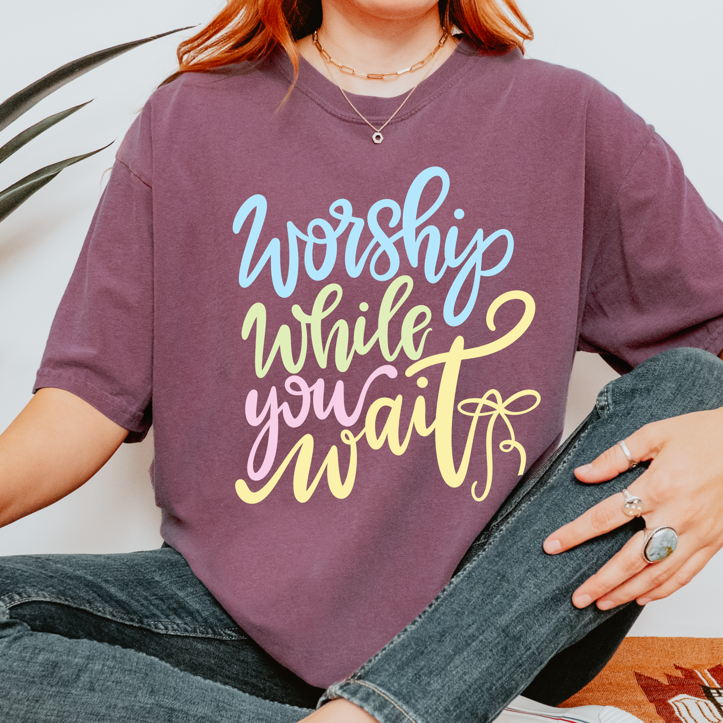Worship While You Wait Comfort Colors Tee