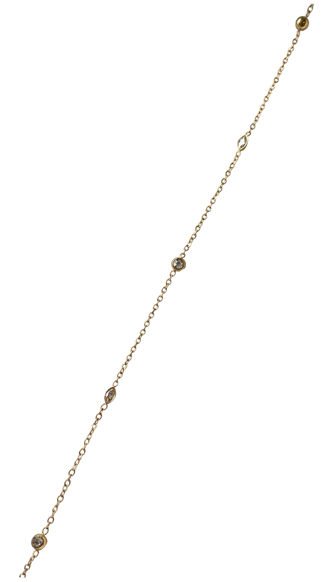 Stainless/Waterproof CZ Bezel Anklet