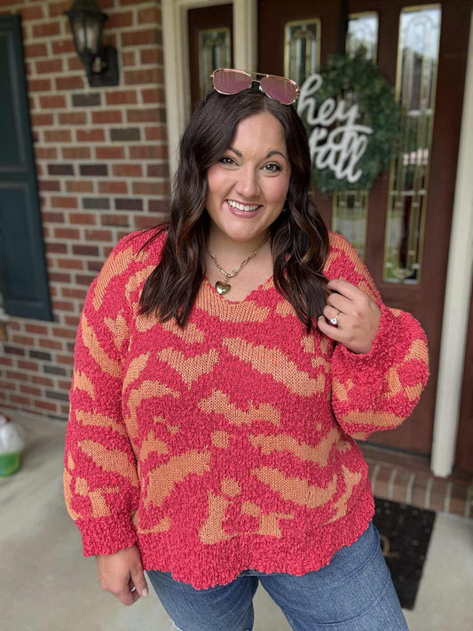 Good Vibes Hot Pink and Orange Pullover