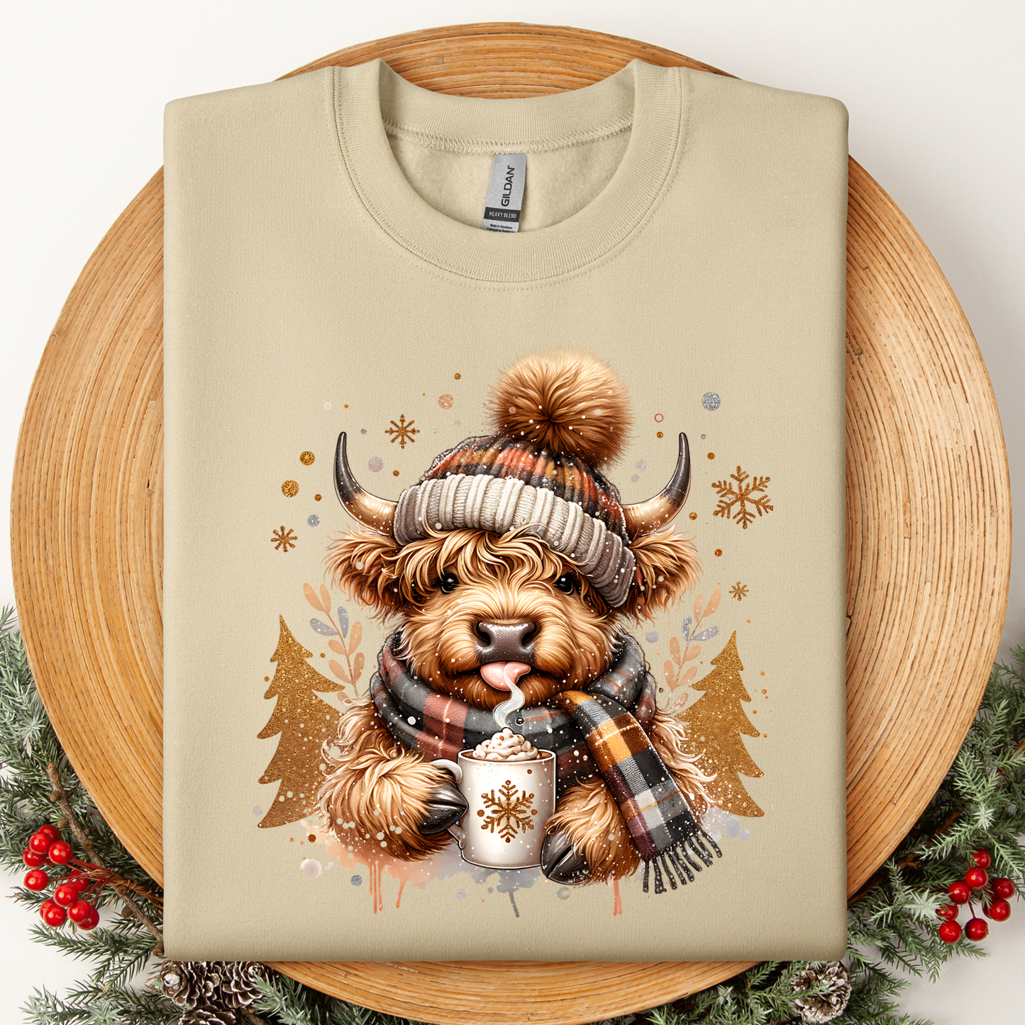 Winter Highland Cow Crewneck