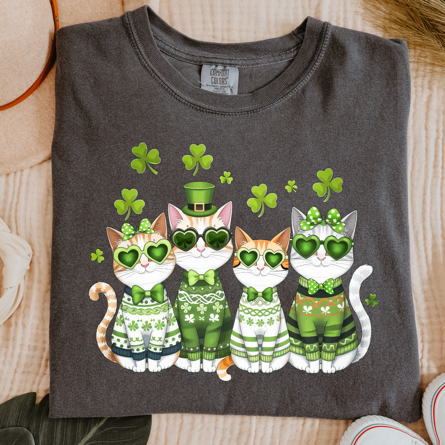 St. Patricks Cats Comfort Colors Tee