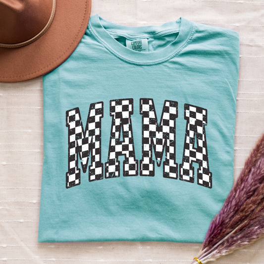 Retro Checker 'Mama' Comfort Colors Tee