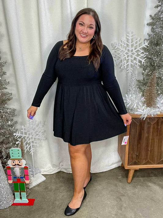 In the Thick of It Long Sleeve Skort Dress