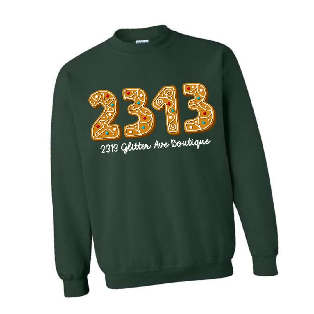 2313 Glitter Ave Gingerbread Crewneck