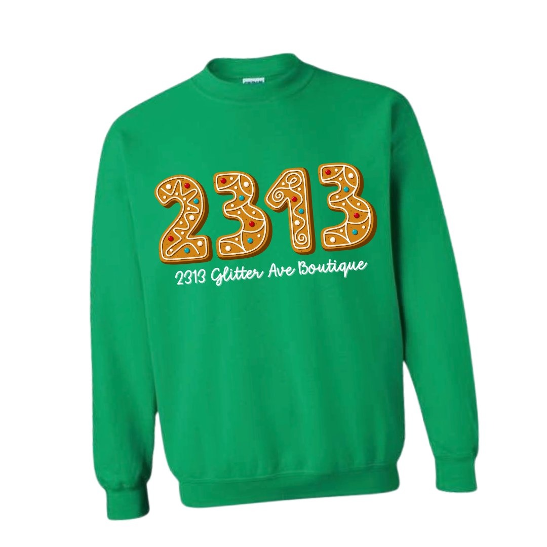 2313 Glitter Ave Gingerbread Crewneck