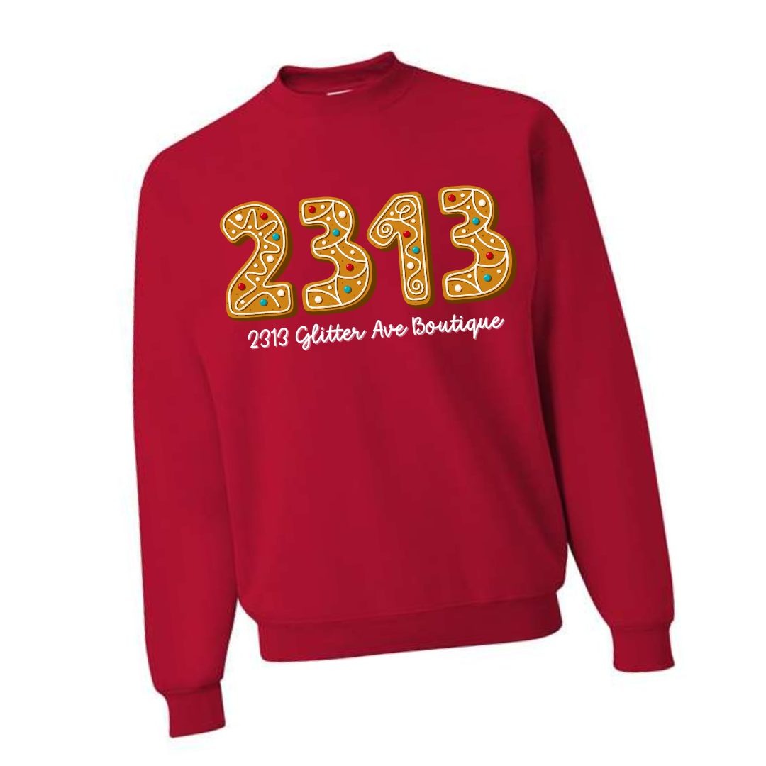 2313 Glitter Ave Gingerbread Crewneck