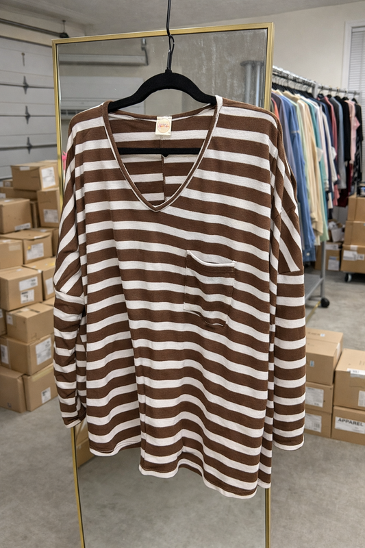 Brown Sugar Striped Top