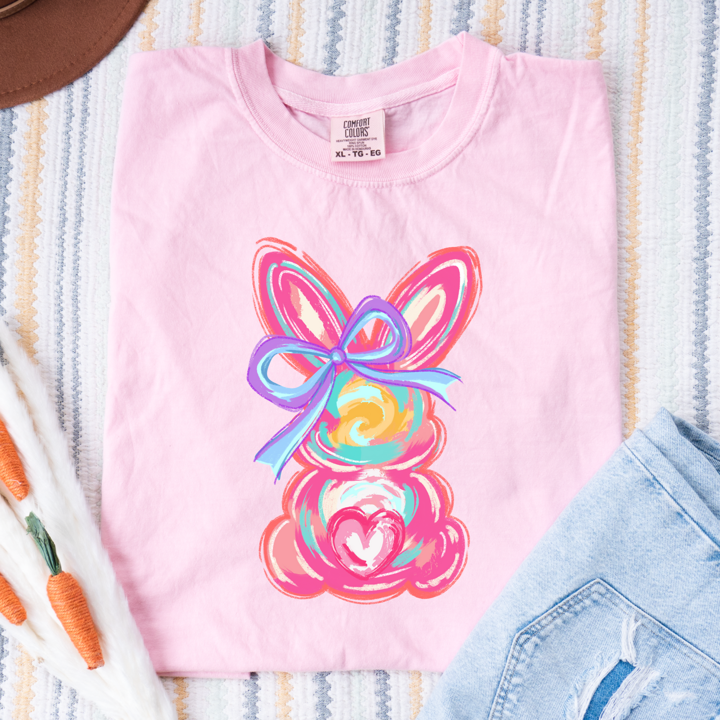 Watercolor Easter Bunny Comfort Colors Tee