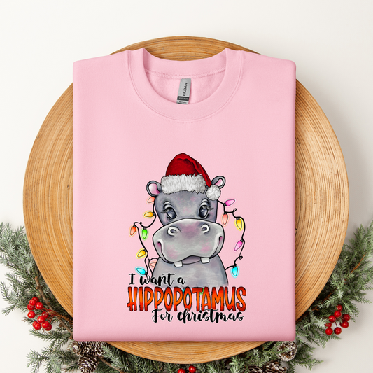 Hippo for Christmas Crewneck