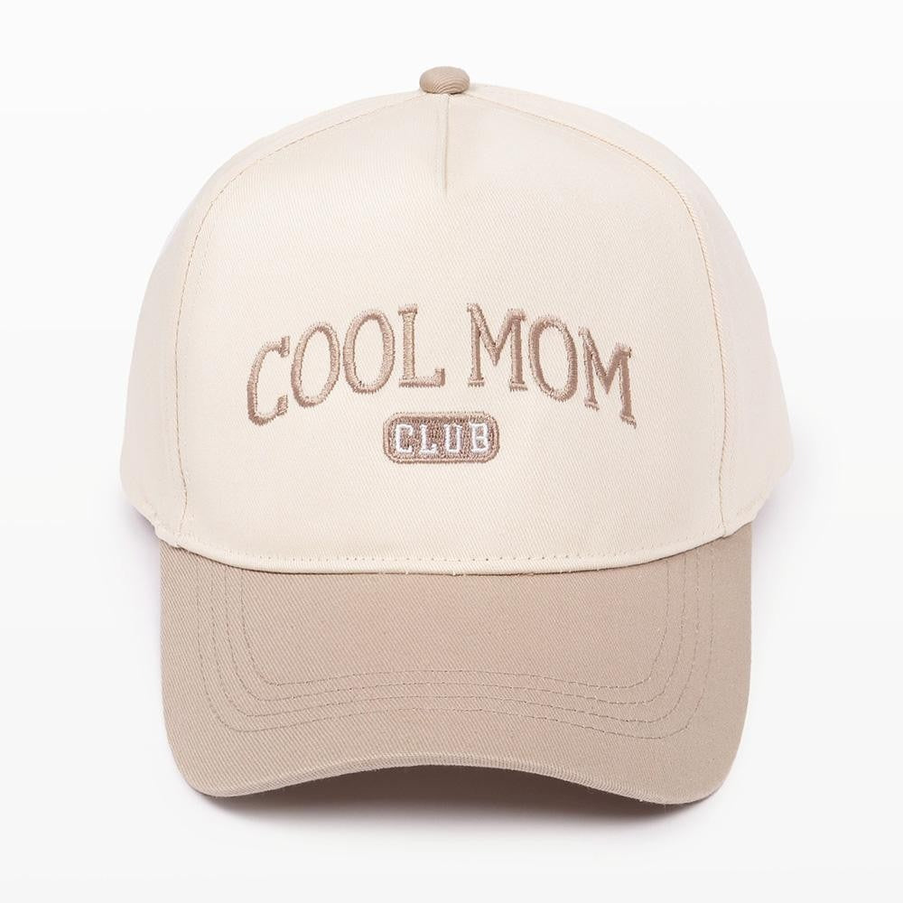 "Cool Mom Club" Embroidered Two Tone Baseball Cap