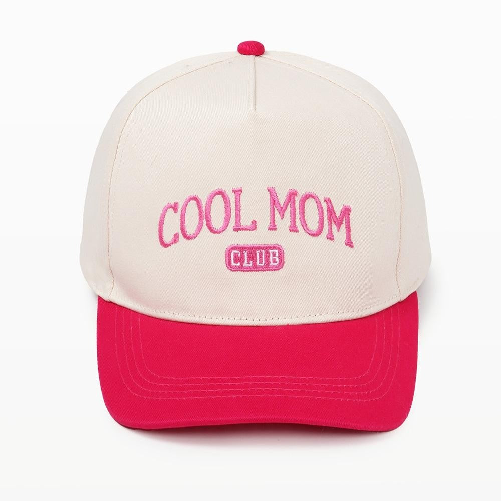 "Cool Mom Club" Embroidered Two Tone Baseball Cap