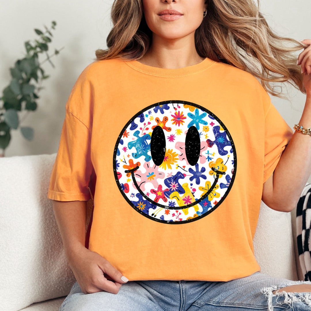 Autism Smiley Comfort Colors Tee