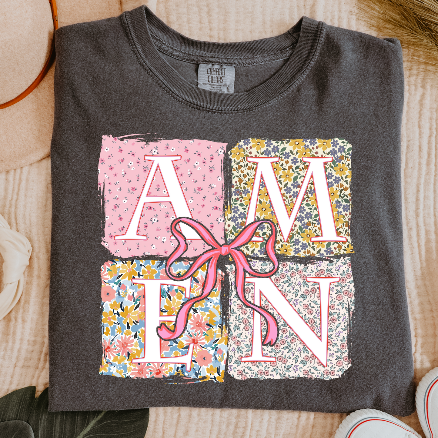 Floral Amen Comfort Colors Tee