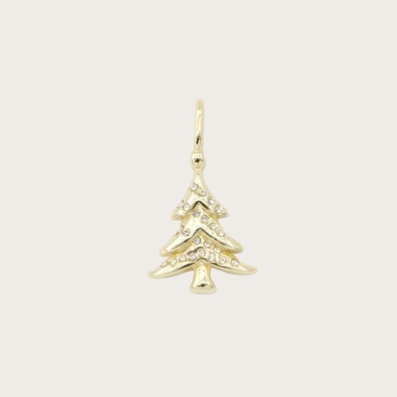 Christmas Tree Charm in Bright White Crystal