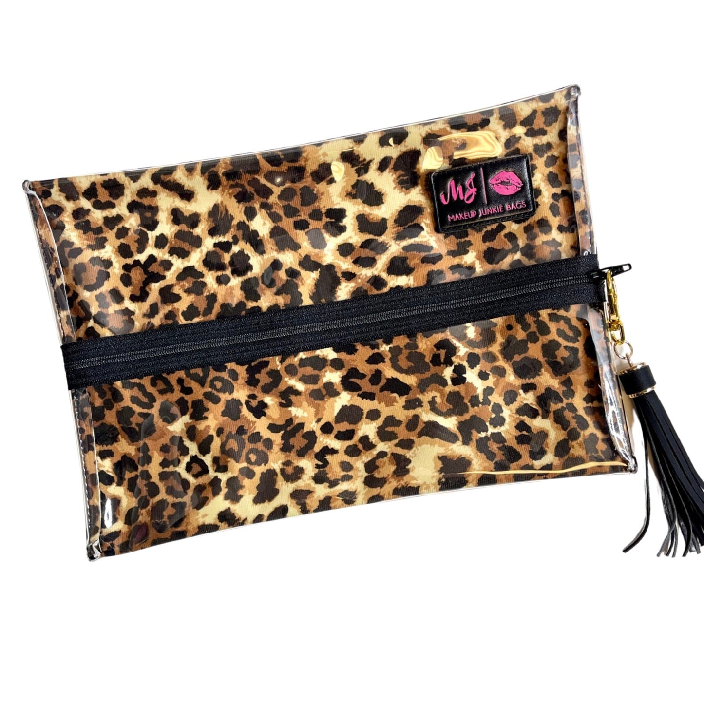 Lady Leopard Clear Top Makeup Junkie Bag