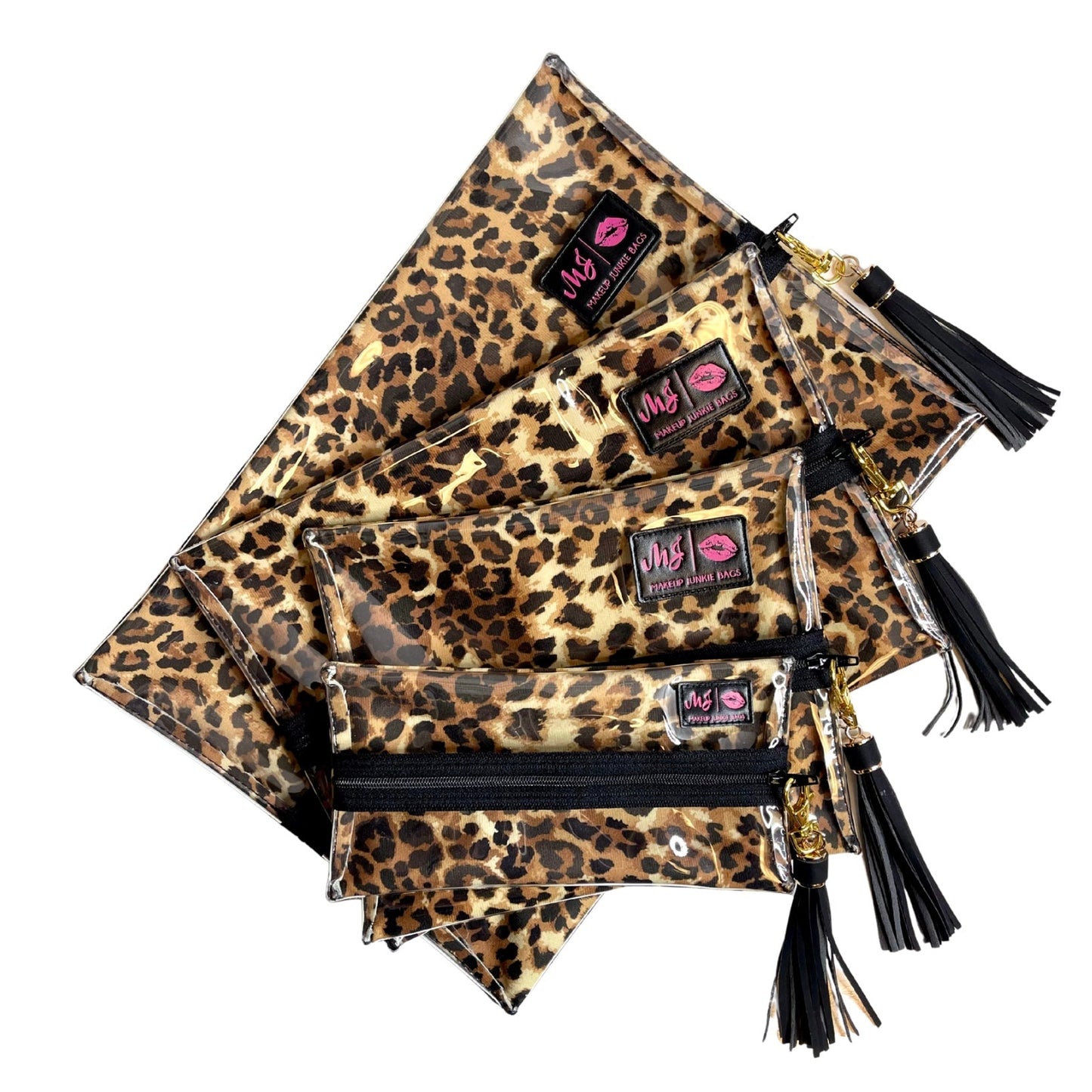 Lady Leopard Clear Top Makeup Junkie Bag