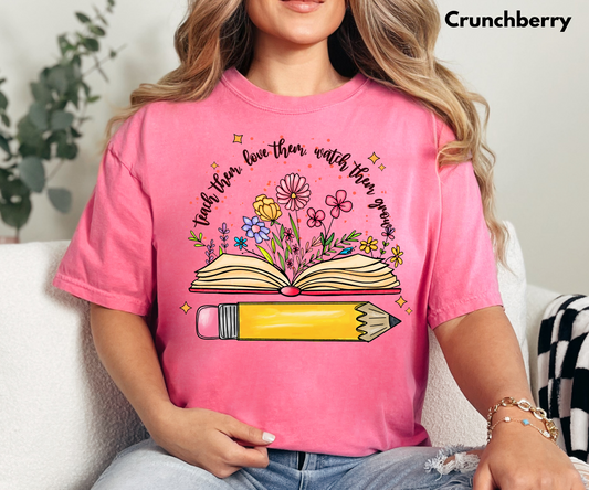 Teach Them Book Comfort Colors Tee