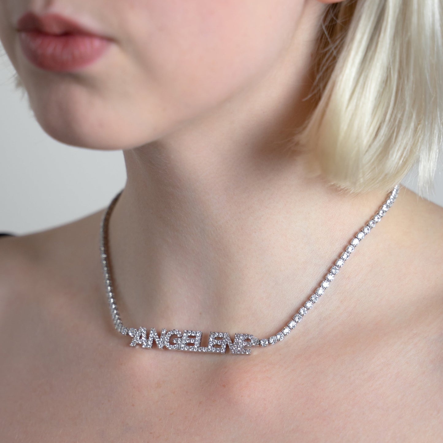 Customized Tennis Chain Nameplate Necklace