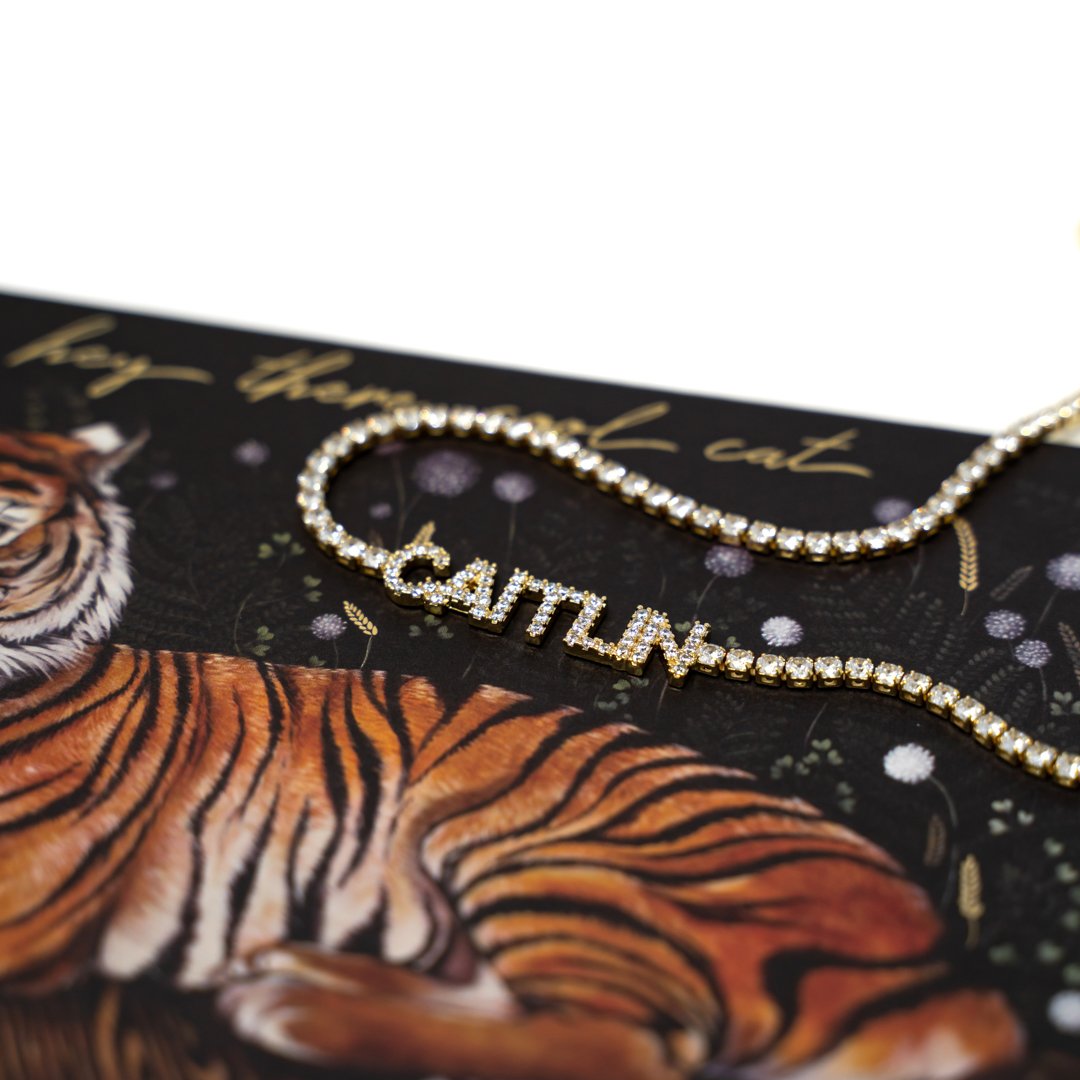 Customized Tennis Chain Nameplate Necklace