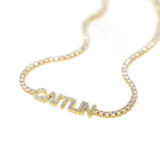 Customized Tennis Chain Nameplate Necklace