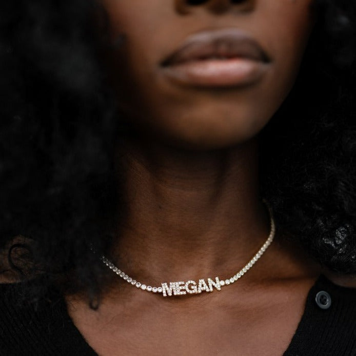 Customized Tennis Chain Nameplate Necklace