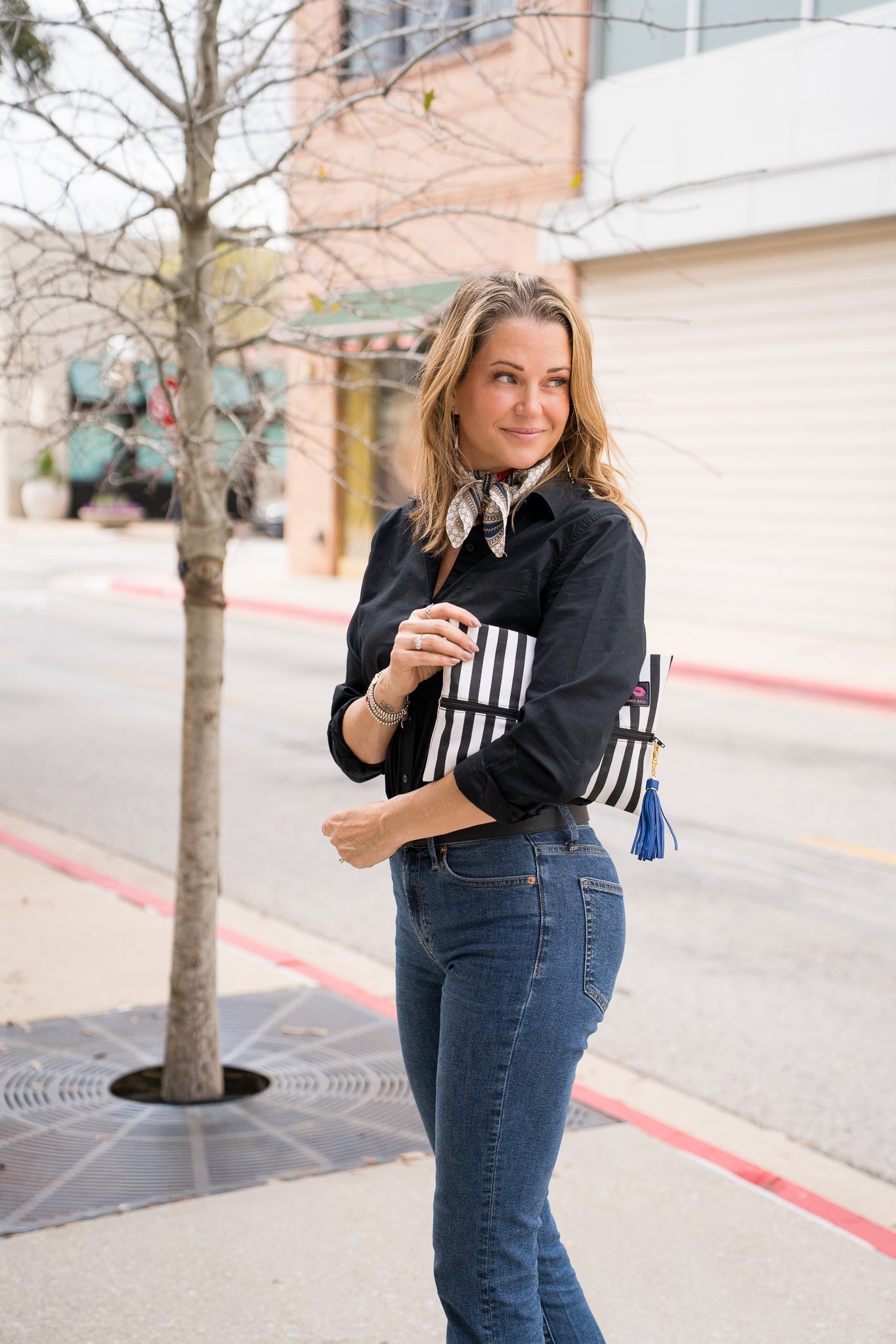 Glam Stripe Makeup Junkie Bags
