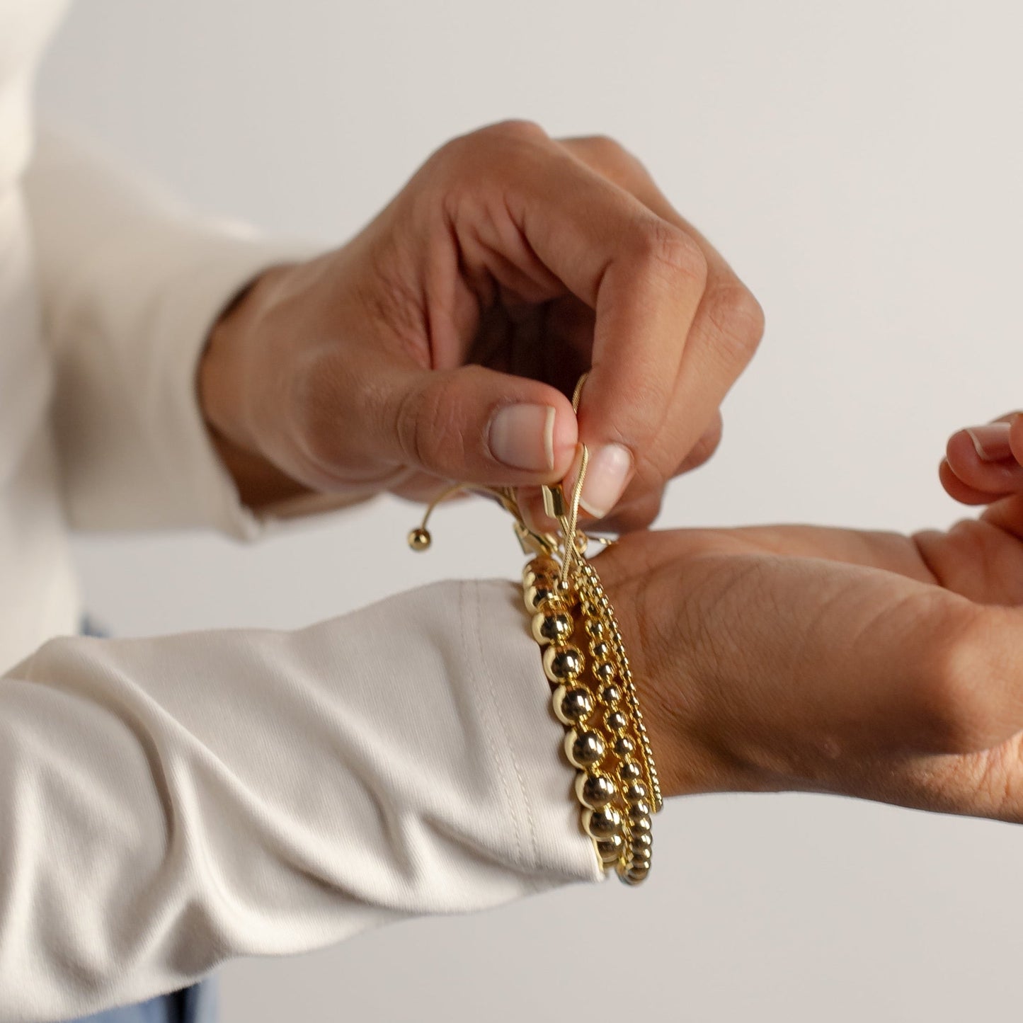 Gold Adjustable Bracelet in 8mm