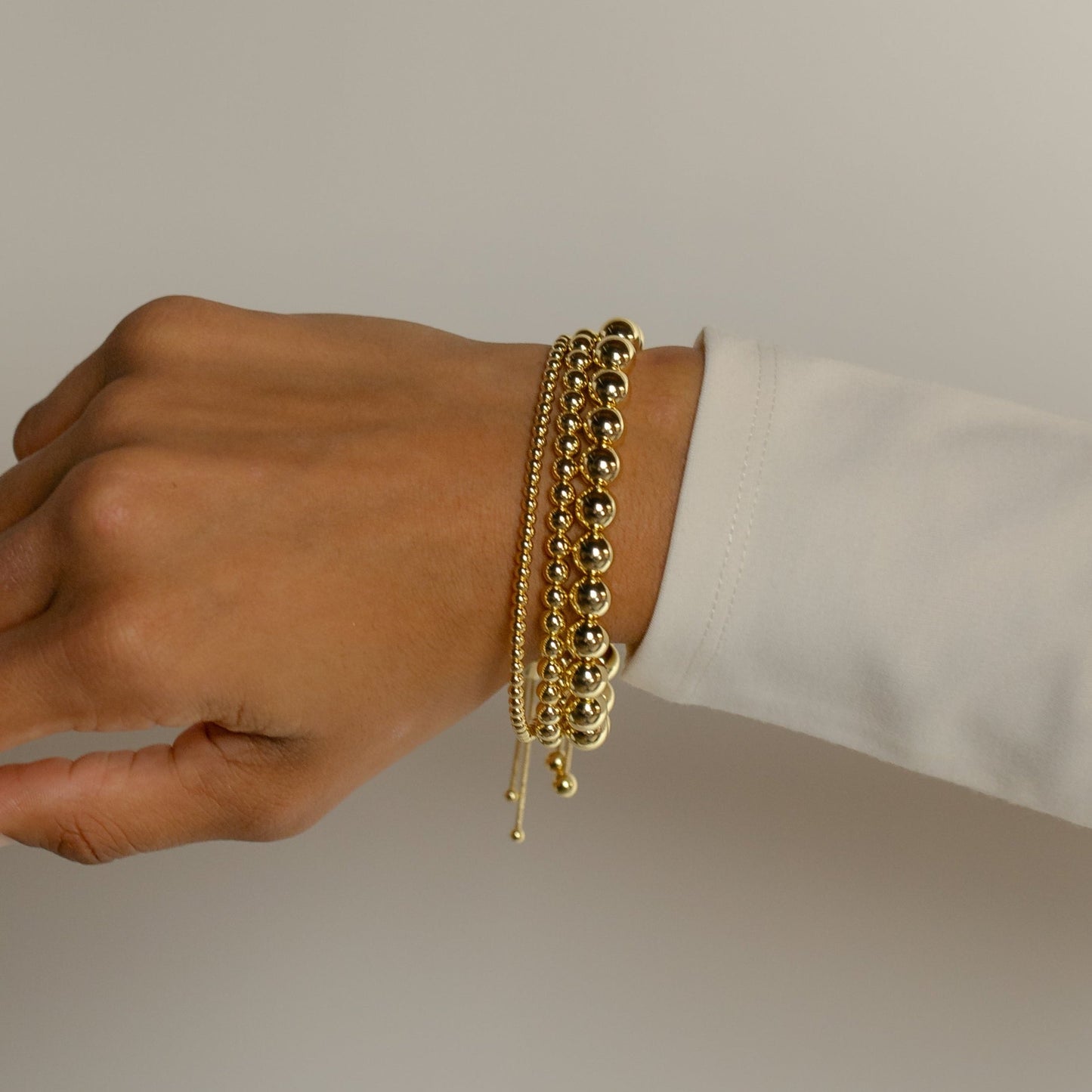 Gold Adjustable Bracelet in 8mm