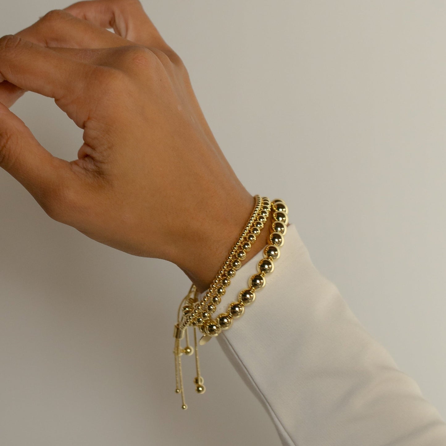 Gold Adjustable Bracelet in 8mm