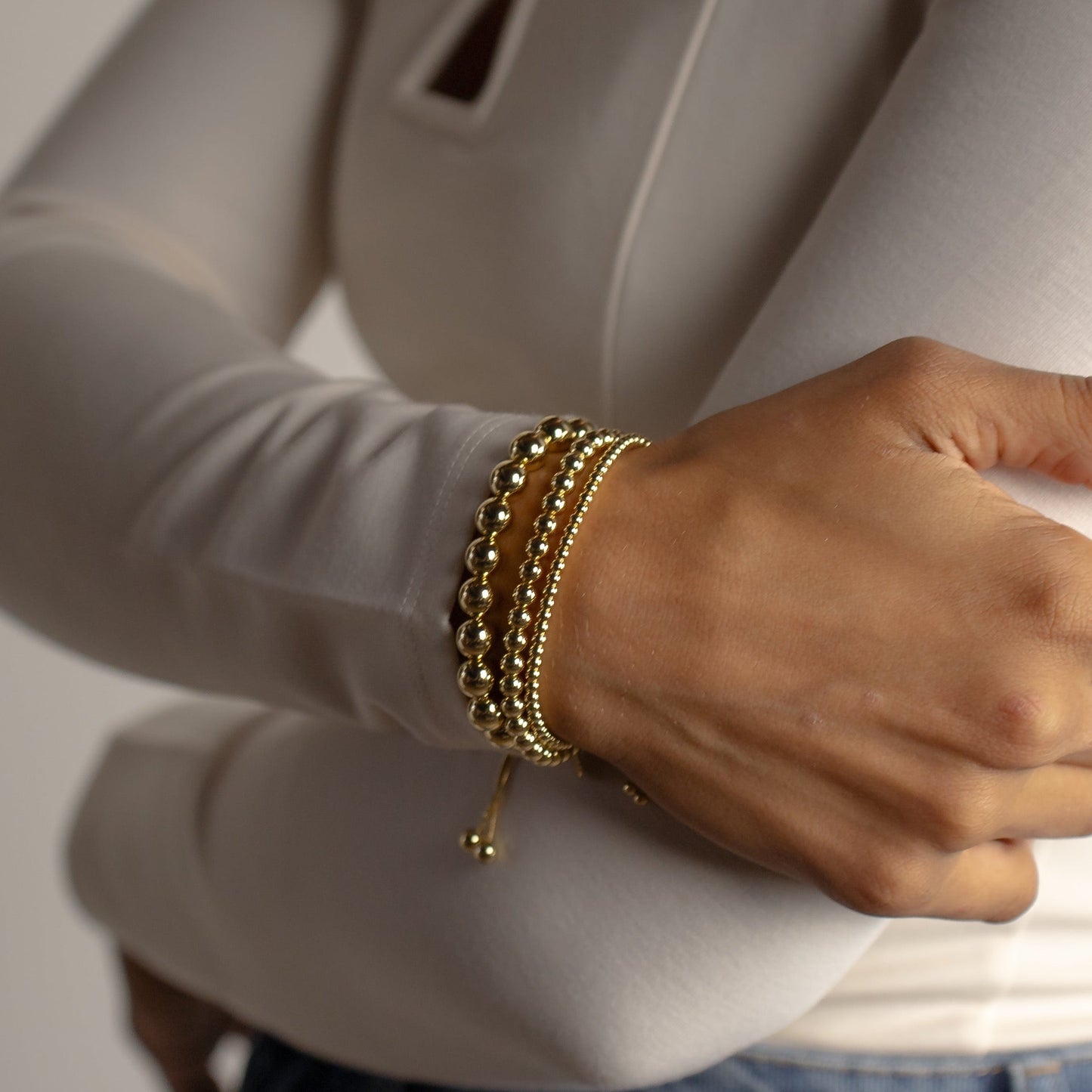 Gold Adjustable Bracelet in 5mm