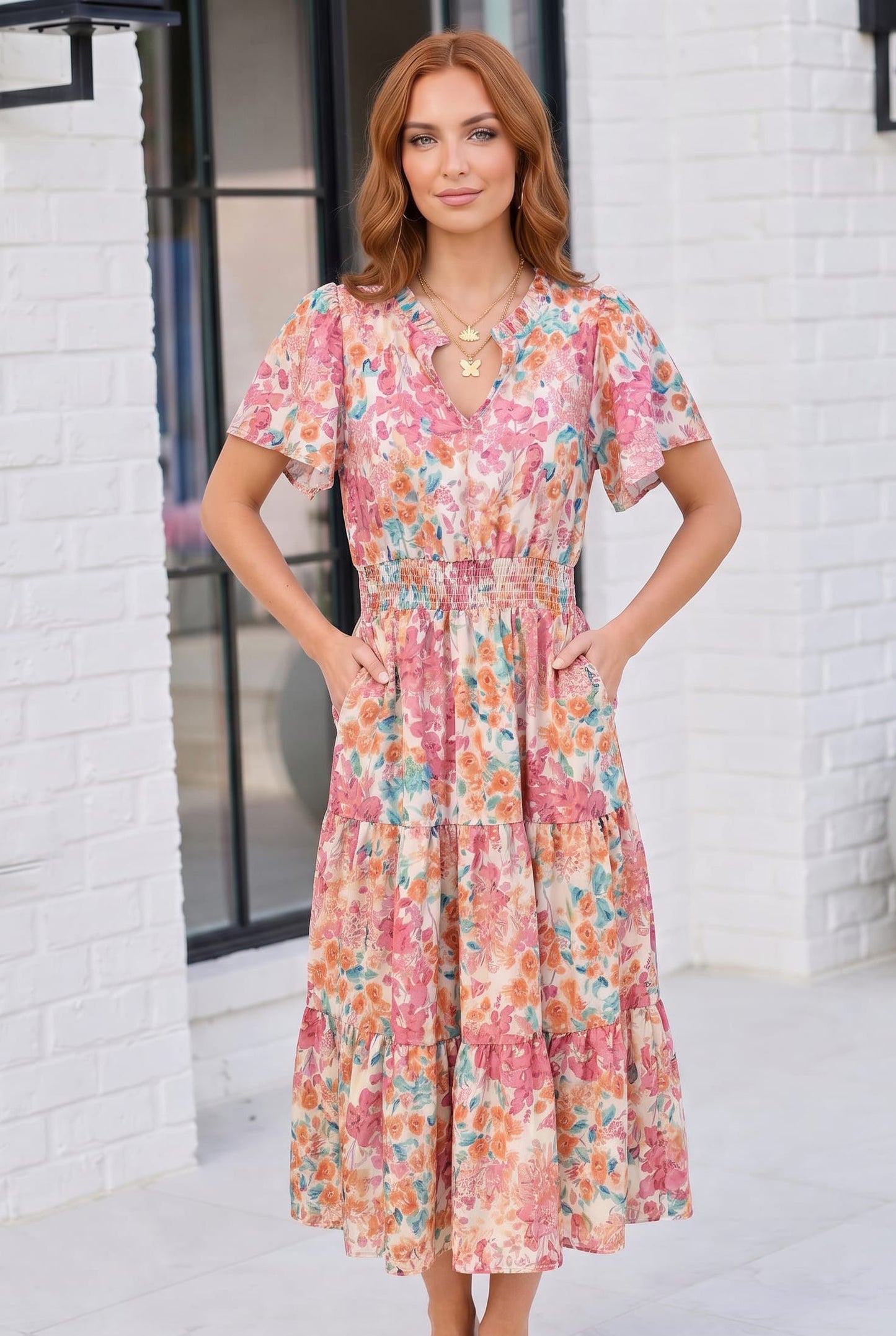 metallic floral tiered midi dress Self-Portrait Metallic Floral Tiered Midi Dress in Blue
