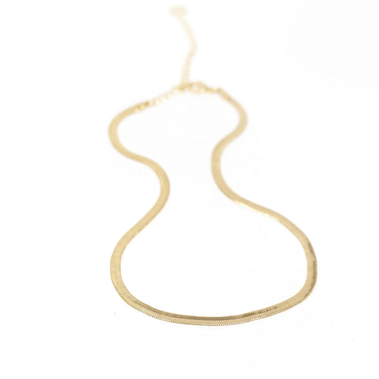 Skinny Herringbone Necklace Joyce Gold