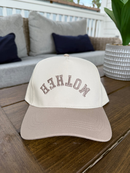 Upside Down "MOTHER" Embroidered Two Tone Baseball Cap