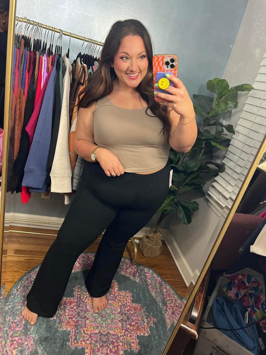 Checking Out Myself Flare Leggings in Black