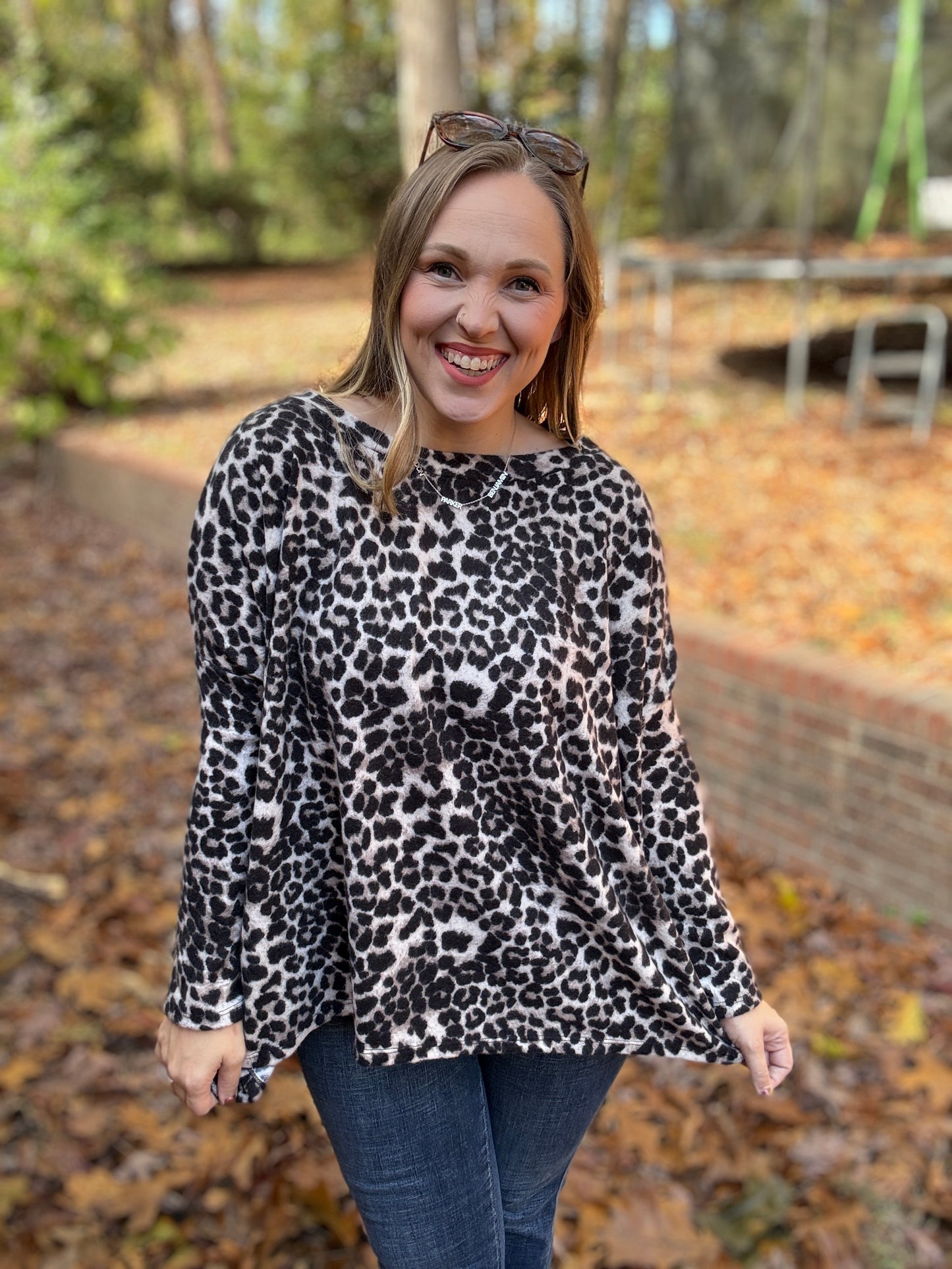 Clap for Yourself Long Sleeve Top in Animal Print