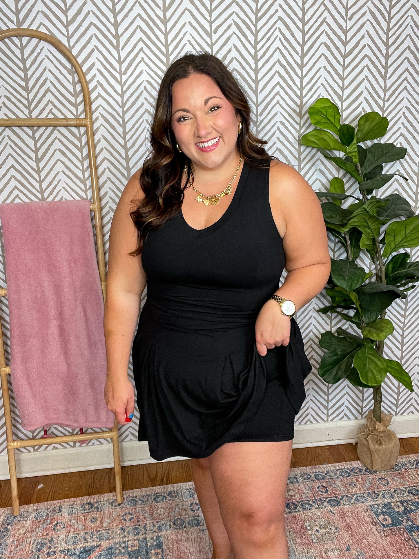 Hop, Skip and a Jump Dress and Shorts Set in Black