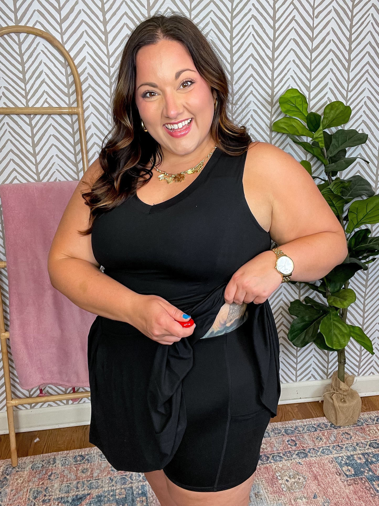 Hop, Skip and a Jump Dress and Shorts Set in Black