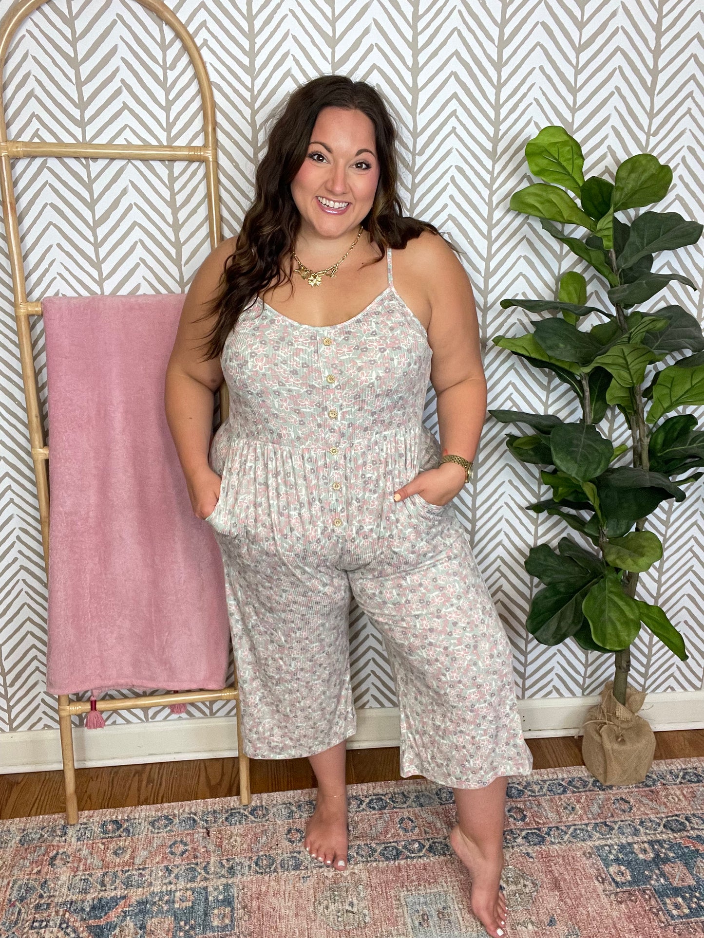 Lucky In Love Floral Jumpsuit