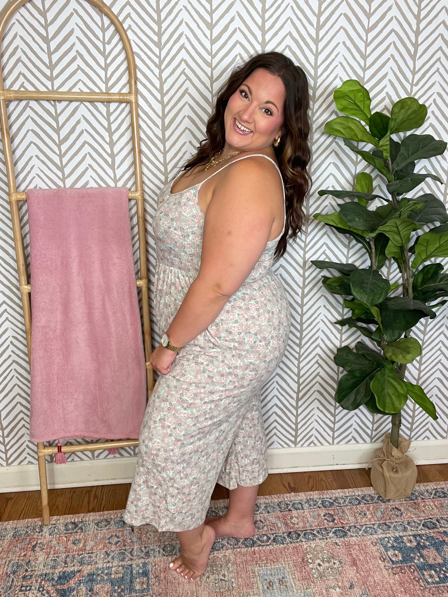 Lucky In Love Floral Jumpsuit