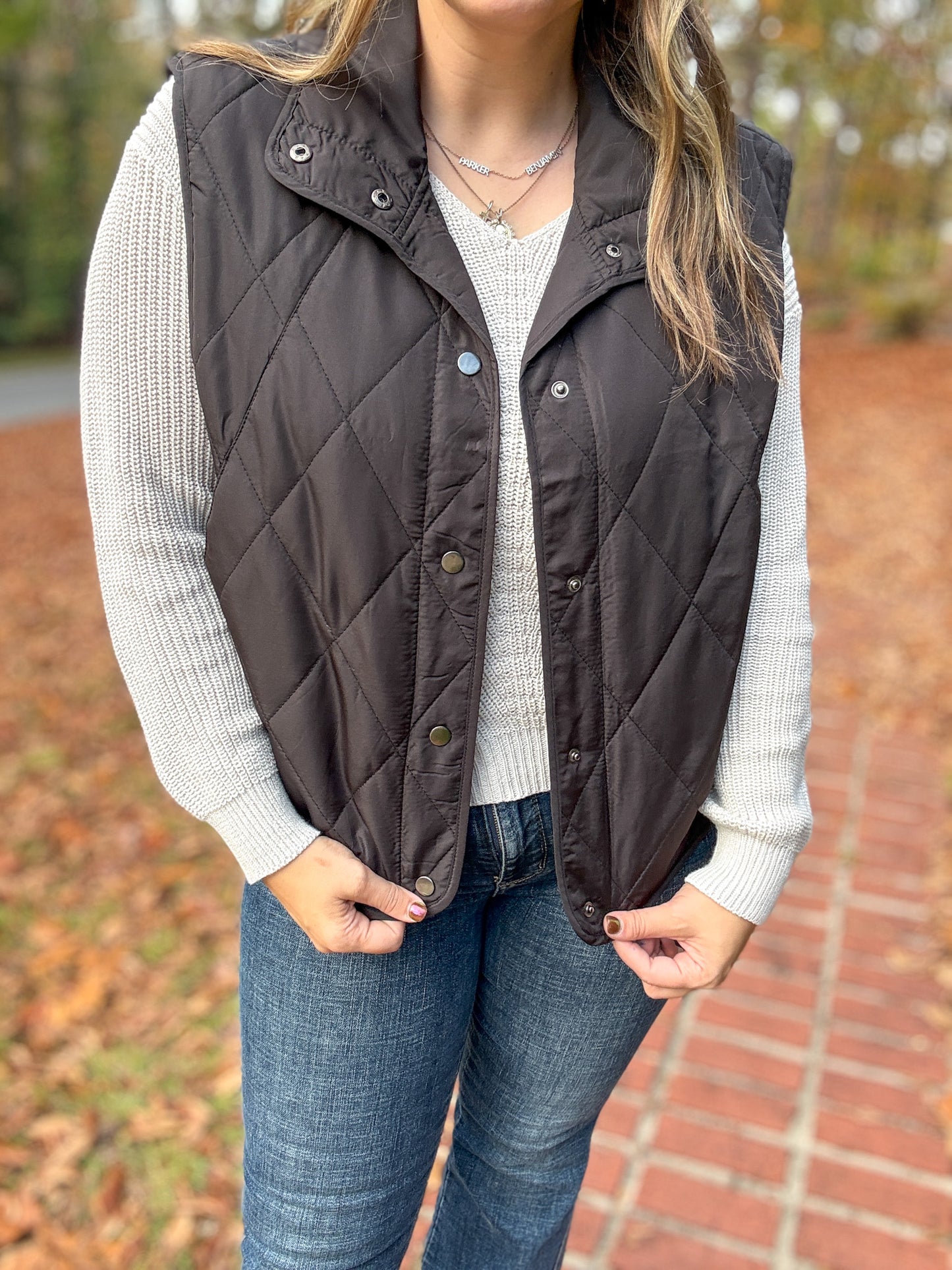 Layering Queen Quilted Puffer Vest in Black