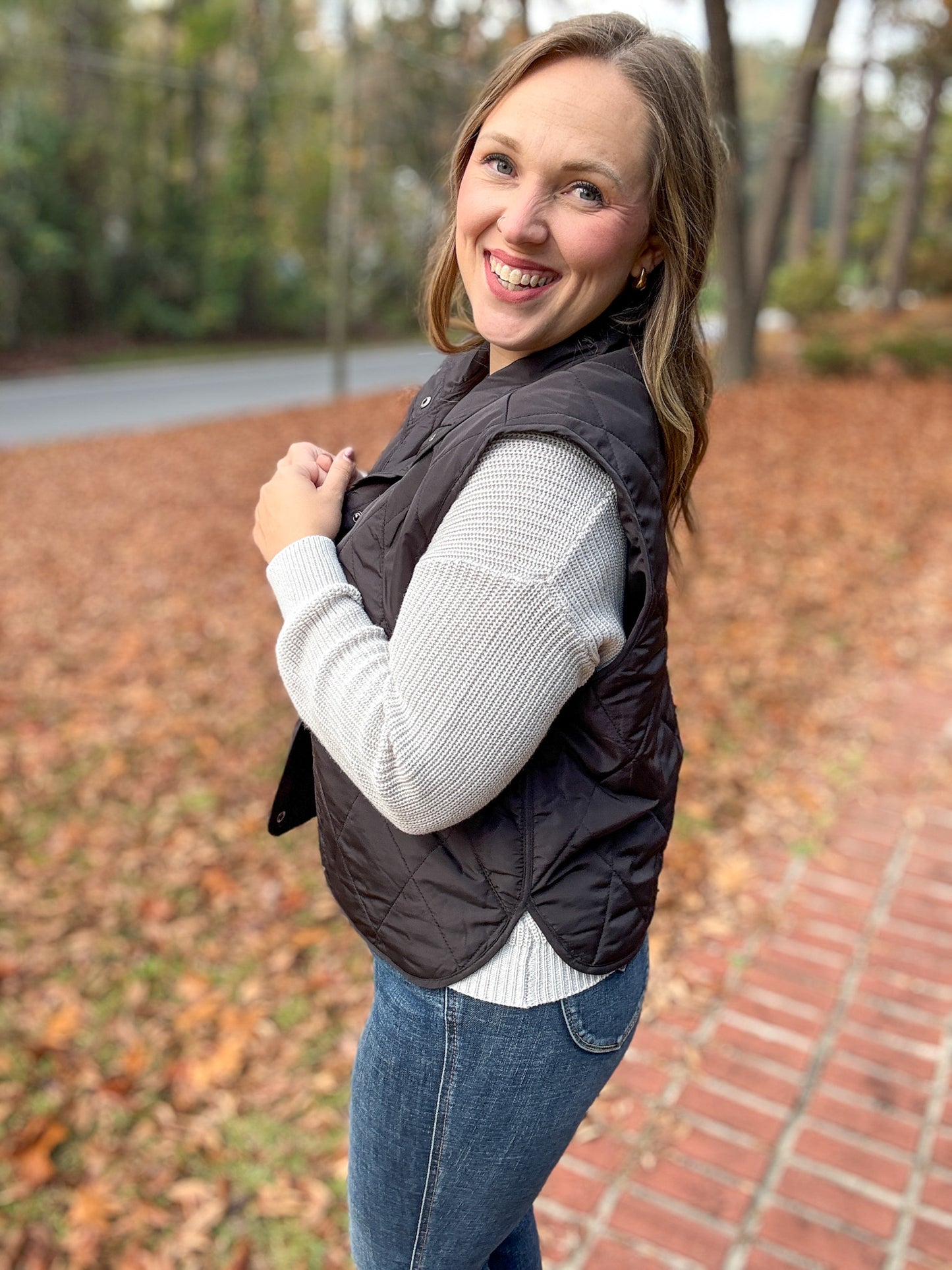 Layering Queen Quilted Puffer Vest in Black