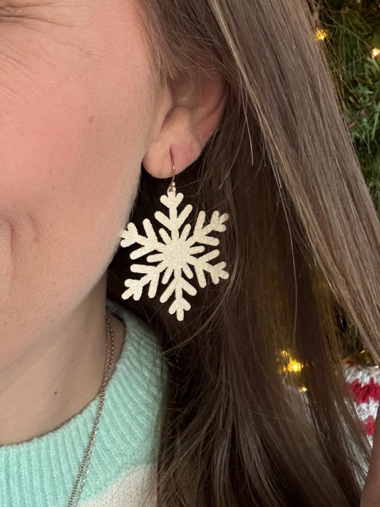 Glitter Snowflake Earrings