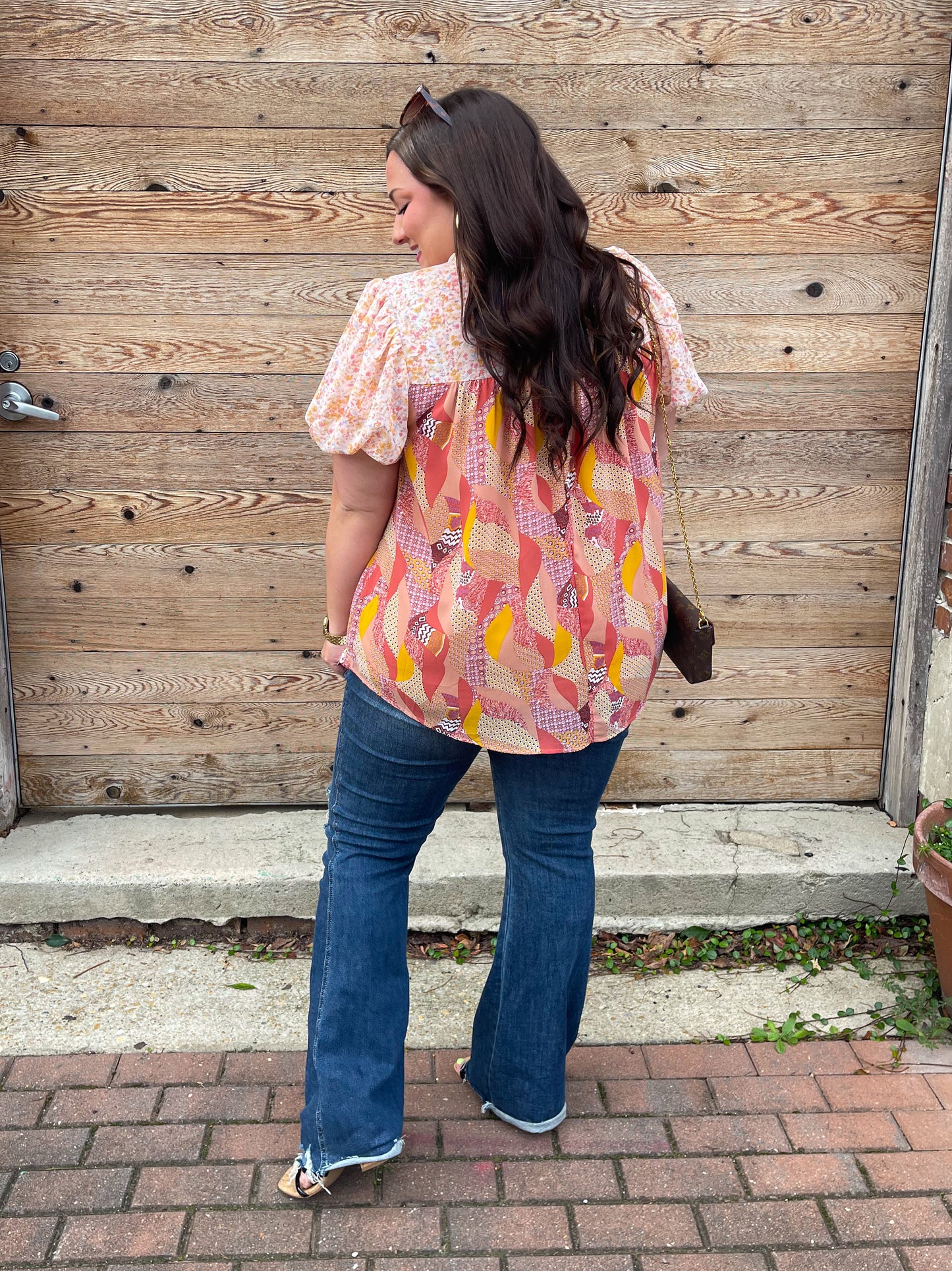 Day Dreamer Mixed Floral Top in Mauve