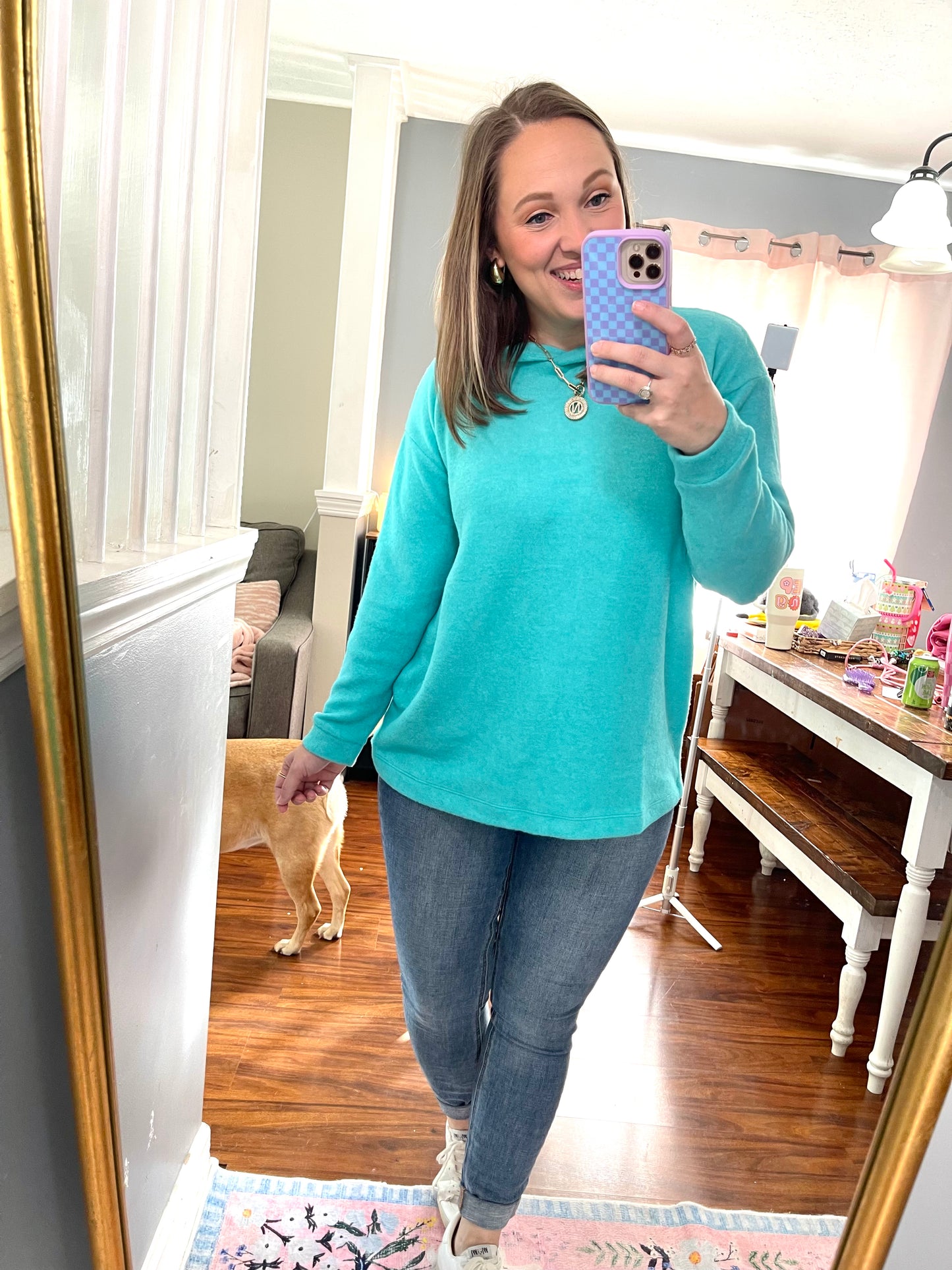 Basically My Favorite Hooded Pullover in Turquoise