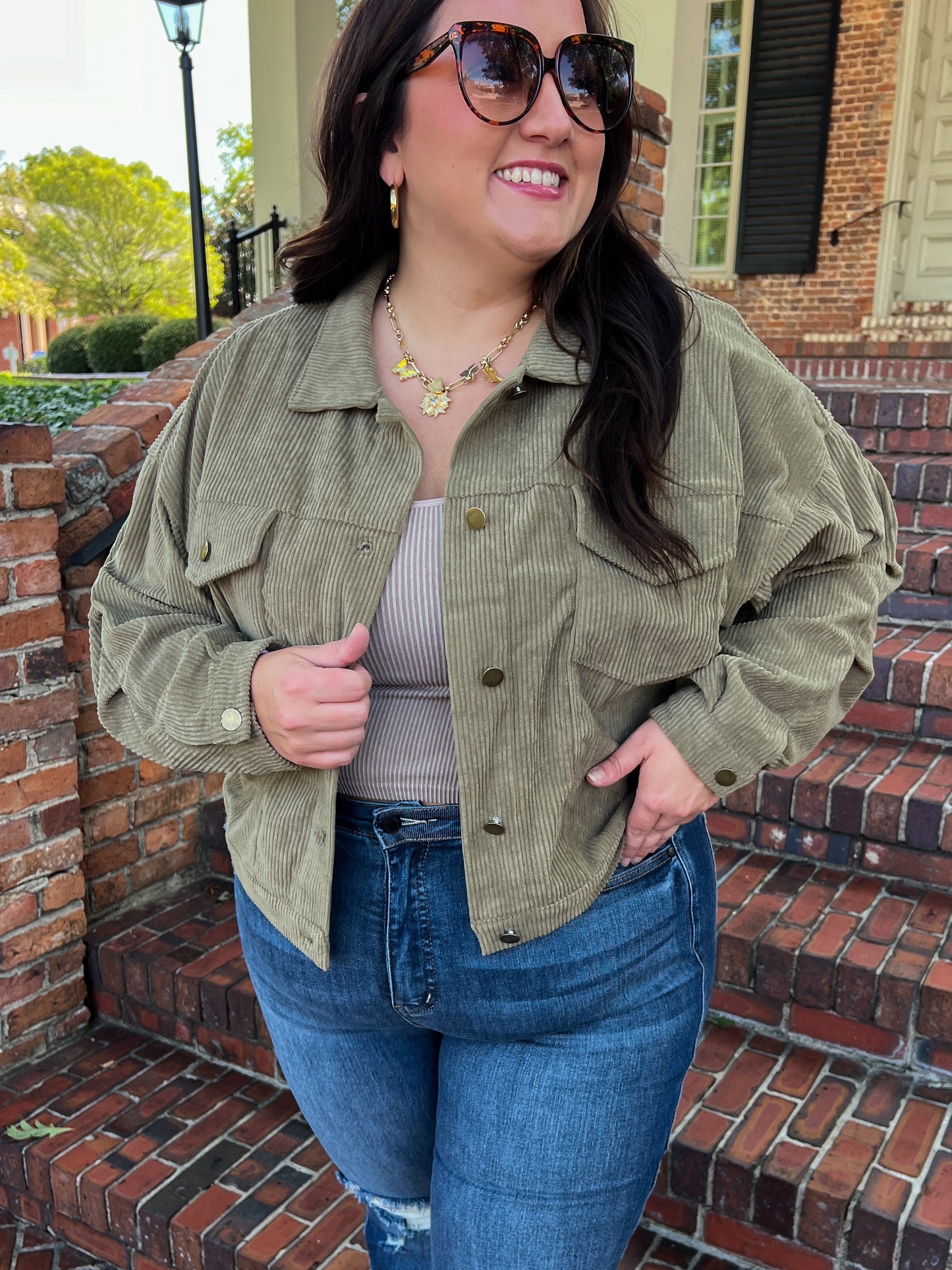 Primrose Corduroy Jacket in Olive