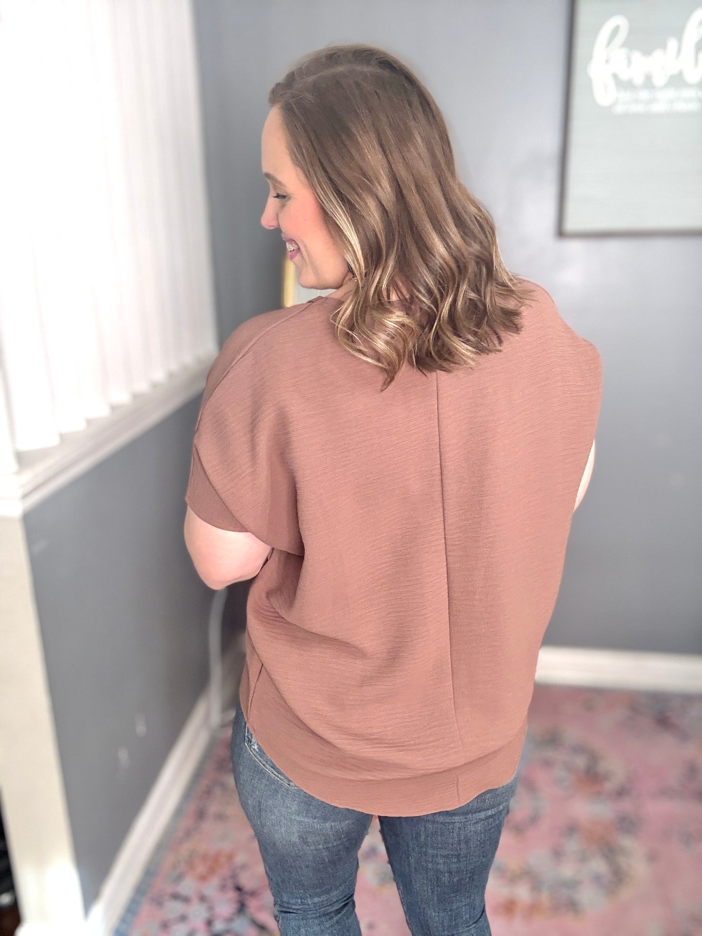 Mocha Airflow Dolman Top