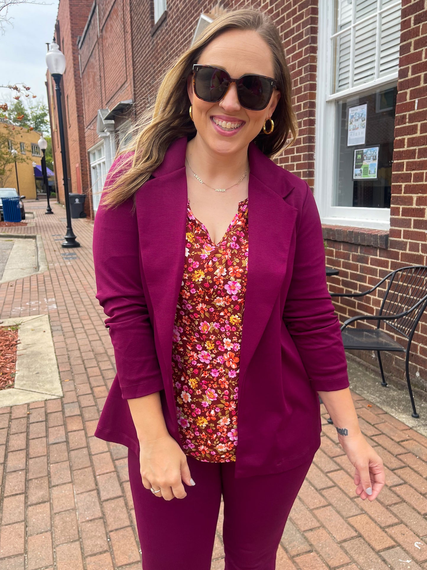 Sunday Brunch Blouse in Rust Floral