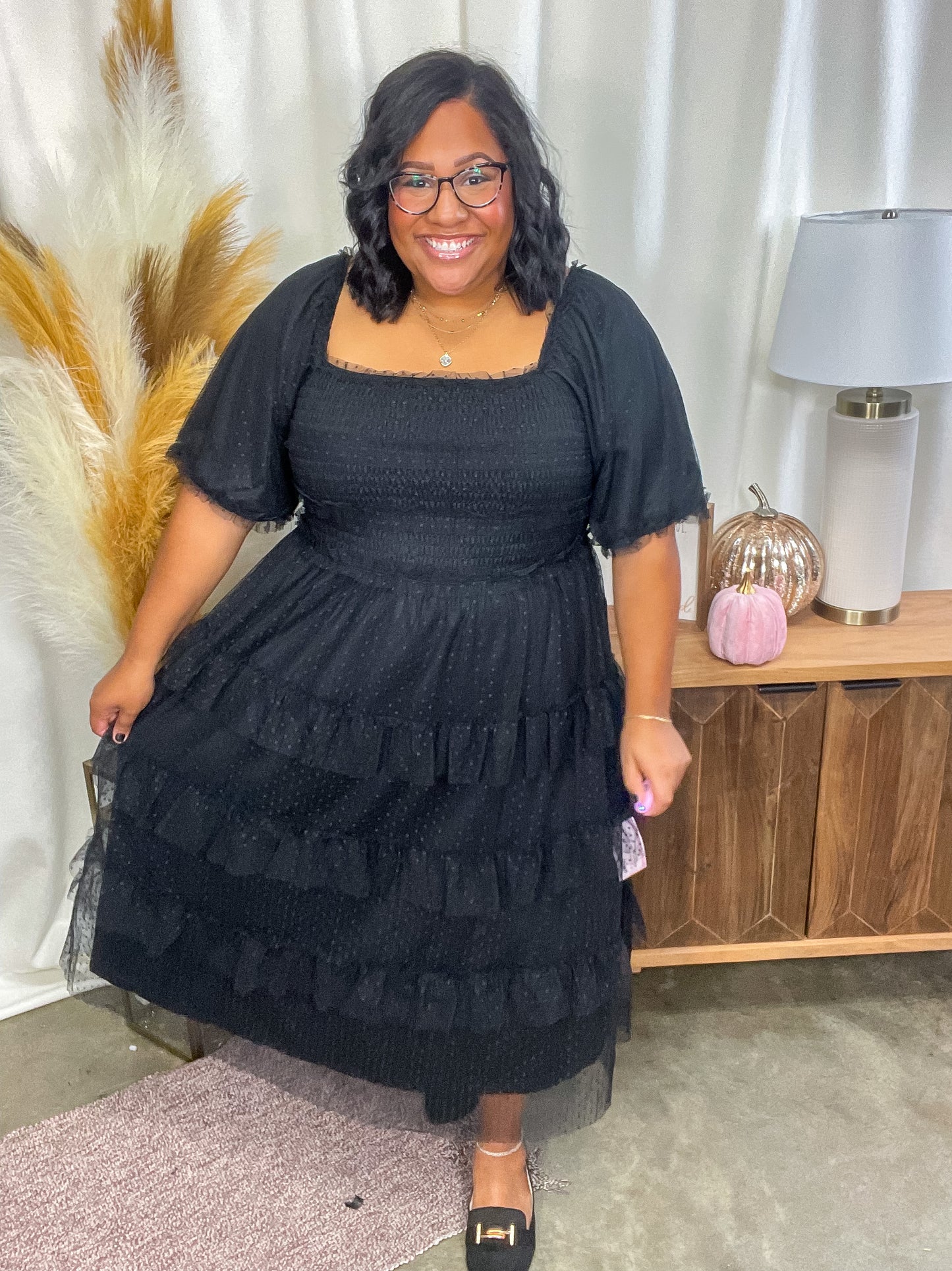 Midnight Waltz Midi Dress
