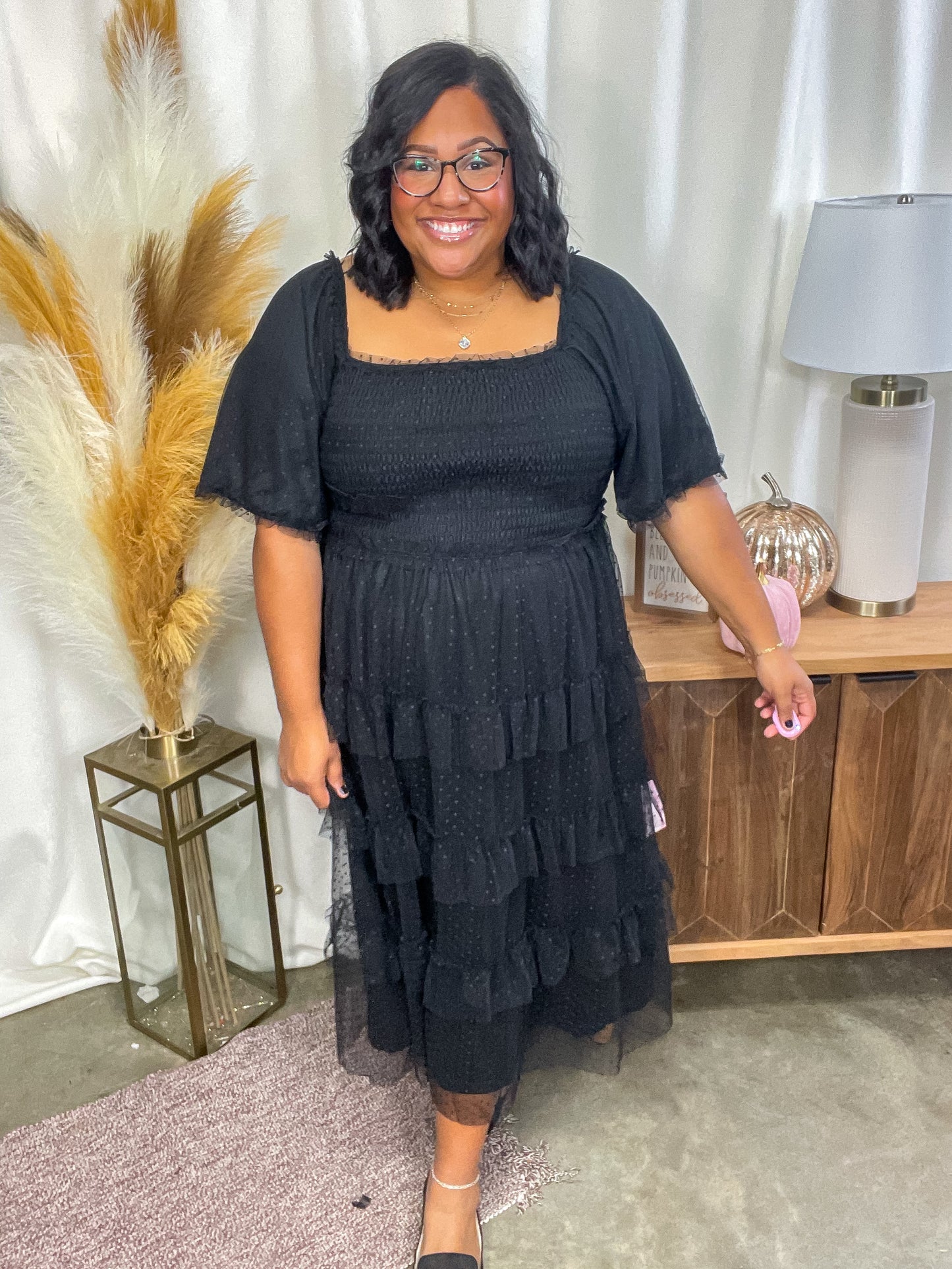 Midnight Waltz Midi Dress